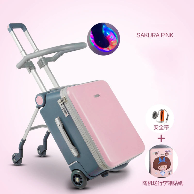 Baby Can Sit and Ride Lazy Luggage, Men Women, Baby Travel Trolley Suitcase, Baby Stroller, Artifact, Children'S Boarding Case