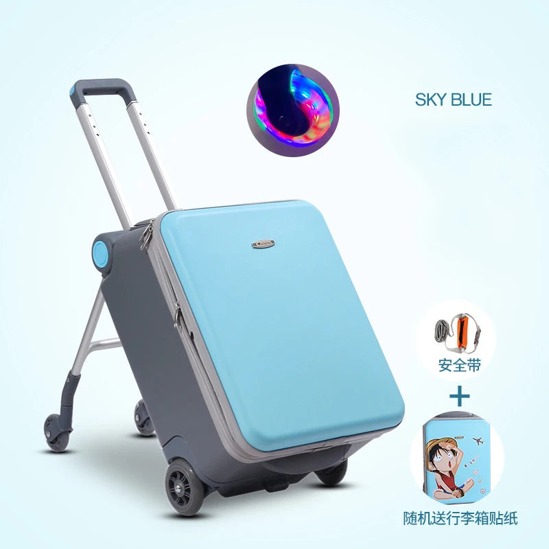 Baby Can Sit and Ride Lazy Luggage, Men Women, Baby Travel Trolley Suitcase, Baby Stroller, Artifact, Children'S Boarding Case