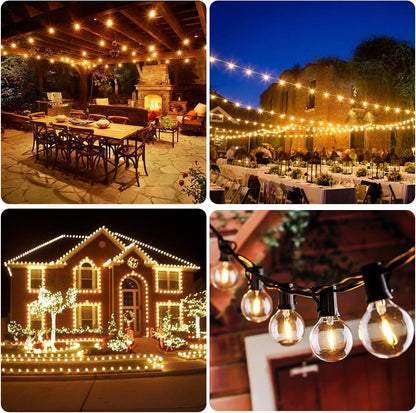 50FT LED G40 Globe String Lights, Shatterproof Outdoor Patio String Lights with 50+2 Dimmable Edison Bulbs, 50 Backyard Hanging Bistro Light Waterproof for Balcony Party Wedding Market Cafe