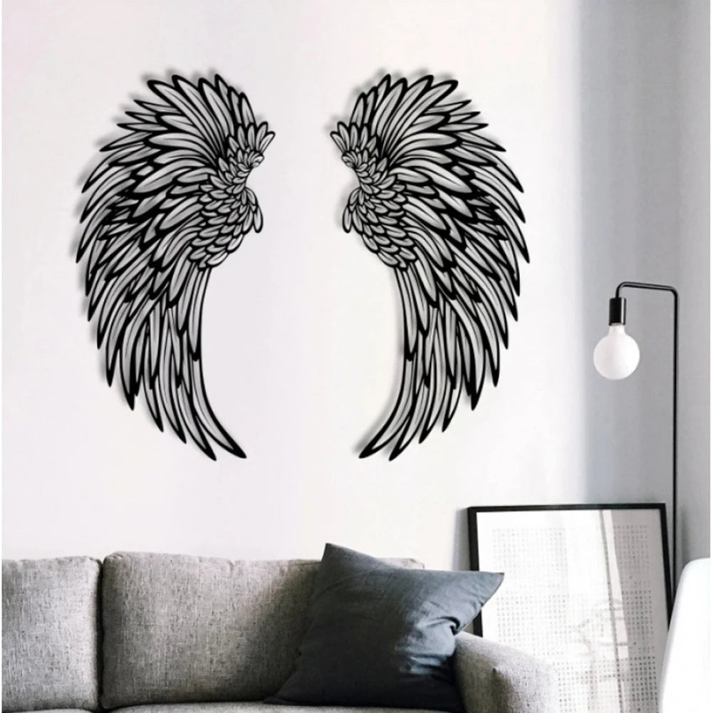 1 Pair Angel Wings Metal Wall Art Decor with Led Lights Wall Hanging Decorations Wall Sculpture Art Angel Wing Decor Photography