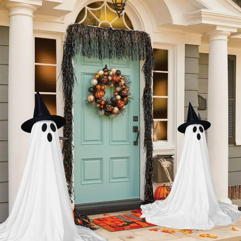 Halloween Decor Outdoor Halloween Party Decor Indoor Spooky Ghost Decor with Remote Control String Lights Halloween Ghost Lights